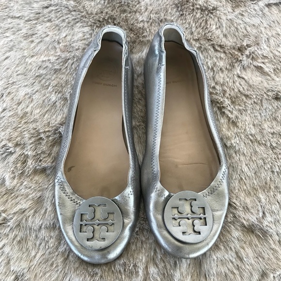 Tory Burch Shoes - Tory Burch Silver Flats Size 7.5